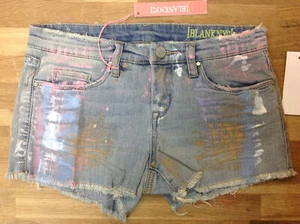 58$ Blanknyc Girls' Paint Splattered Shorts, Light Wash, Size 14, MSRP - Picture 1 of 2
