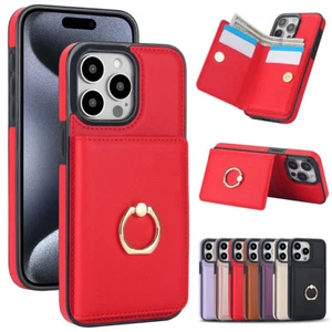 Cartera de cuero para iPhone15 14 13 12 niñas RFID bloqueo anillo soporte - Imagen 1 de 46