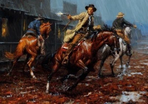 Vintage Western Art Print - 2 Sizes - Picture 1 of 1