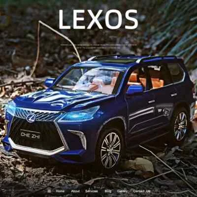 1:24 LEXUS LX570 SUV Alloy Car Model Diecasts Toy Car Collection Sound Light - Image 1 of 4
