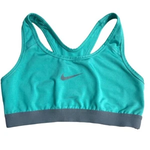 Nike Dri- Fit Sports Bra Size Small Teal Blue Green Non Padded Yoga Athletic Gym - Picture 1 of 5
