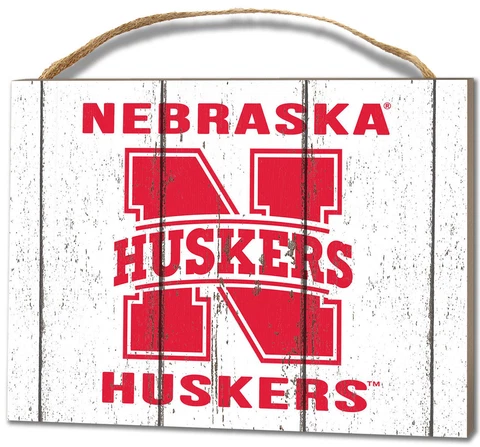 Nebraska Cornhuskers Small Plaque - Weathered Logo [NEW] NCAA Sign Wall Wood Cover