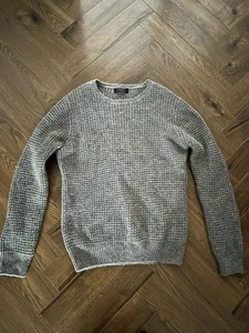 Men’s Zara Crew Neck Chunky Knit Jumper in Beige / Stone Large - Picture 1 of 3