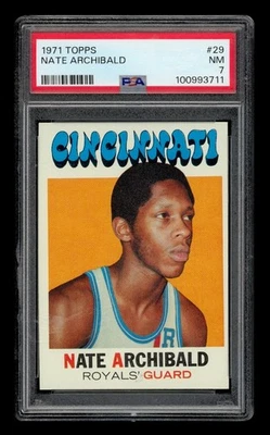 1971-72 Topps Set-Break # 29 Nate Archibald PSA 7 NM - Image 1 of 3