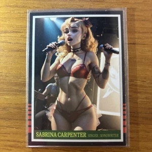 SABRINA CARPENTER individuell bedruckte Karte Fan Art sexy Pin Up NUR 1 GEDRUCKT - Bild 1 von 1
