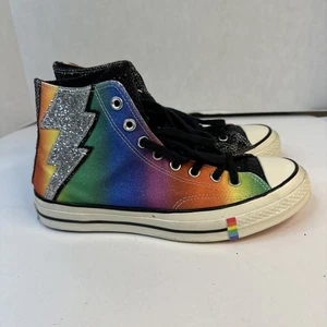 Converse Chuck Taylor 70 Hi Pride Rainbow Glitter Shoes Men’s 8 Women’s 10 T3 - Picture 1 of 10