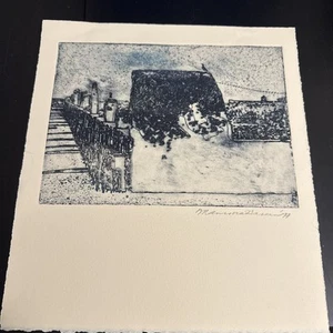 Mansoora Hassan 1994 1993 Monoprint Mono print  SIGNED - Picture 1 of 4