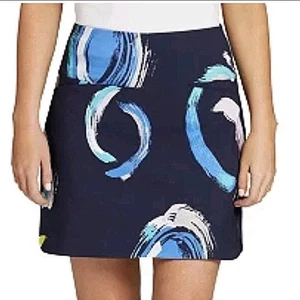 Lady Hagen $65 Tummy Control Skort Navy Print Golf Women's Size Small NWT - Picture 1 of 7