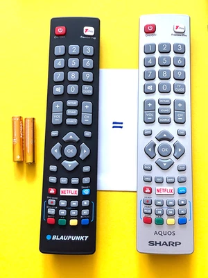 Original Fernbedienung Blaupunkt = Sharp-Aquos.  NETFLIX - Bild 1 von 2