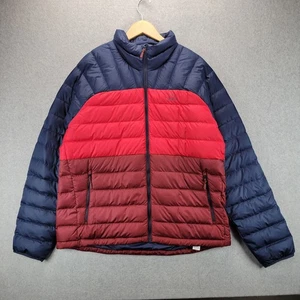 NWT LL Bean Men Bean's 650 Down Jacket Colorblock Burgundy Nautical Navy XL - Picture 1 of 11