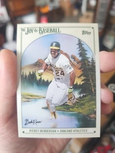 2023 Topps x Bob Ross RICKEY HENDERSON Base card-OAKLAND ATHLETICS A's - Picture 1 of 2