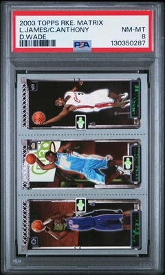 2003 Topps Rookie Matrix LeBron James Carmelo Anthony Dwyane Wade PSA 8 NM-MINT - Image 1 of 2