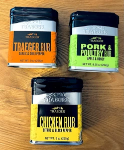 TREAGER 3 Pack Pork & Poultry, Chicken Rub & Treager Rub NEW Unopened - Picture 1 of 4