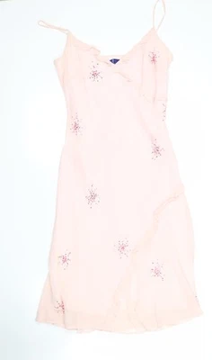 Vestido midi de seda rosa para mujer Jasper Conran talla 16 lentejuelas Foto 1 de 4