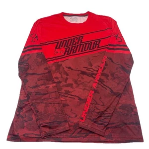 Under Armour Camicia Pesca Uomo Tg L Mimetica Rossa Performance Manica Lunga UPF Ganci - Foto 1 di 6