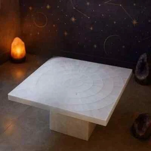 Selenite Crystal Table – Handmade Natural Stone Furniture – Luxury Spiritual art - Picture 1 of 10