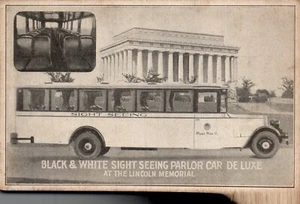 POSTAL COCHE SALÓN BLANCO Y NEGRO DE LUJO LINCOLN MEMORIAL WASHINGTON D. C. - Imagen 1 de 2