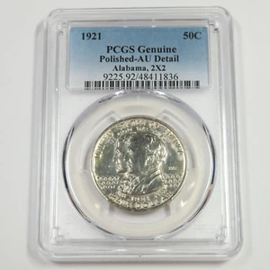 1921 P PCGS AU Detail - Silver Alabama 2x2 Commemorative Half Dollar Coin 51320A - Picture 1 of 2
