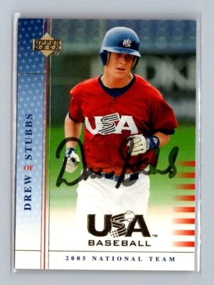 2005 Upper Deck USA Baseball No72 Drew Stubbs Лично с АВТОГРАФОМ - Изображение 1 из 2