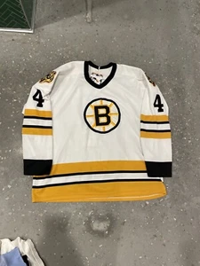 Very Rare VIntage 70s Boston Bruins Bobby Orr Jersey Stitched Lettering Large - Picture 1 of 10