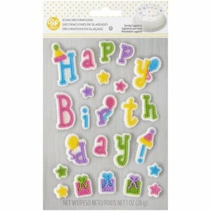Wilton Feliz cumpleaños decoraciones de helado cupcakes 33 piezas - Imagen 1 de 3