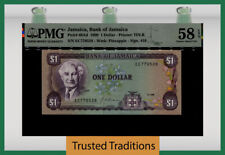 TT PK 68Ad 1990 JAMAICA BANK of JAMAICA 1 DOLLAR PMG 58 EPQ CHOICE ABOUT UNC