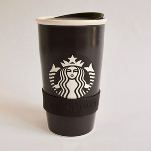 Starbucks 2016 Writable Black Ceramic Travel Mug Coffee Create Your Own - Picture 1 of 9
