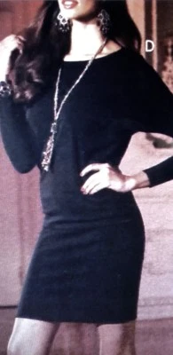 VESTIDO RECTO BOSTON APROPIADO - JERSEY NEGRO - PUNTO DOLMAN - MANGA - MISSES S Foto 1 de 3