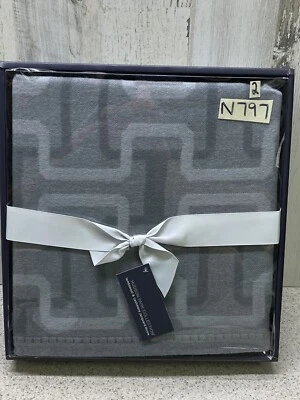HUDSON PARK Lambswool/Cashmere Interlocking Patterned Throw, Gray $430 New - Image 1 of 4