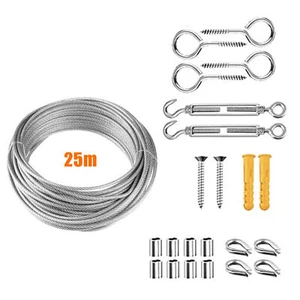 Kit colgante de luz de cadena herramienta de suspensión exterior 82 pies cuerda de acero inoxidable F7B0 - Imagen 1 de 8
