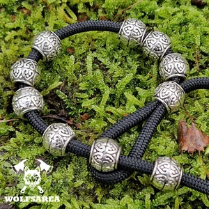 Großlochperlen 10 x Antik Silber Rondell Herz Paracord Metallperlen Perle Tonne - Bild 1 von 9