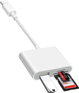 USB C auf SD Kartenleser SD Karten Adapter mit SD microSD USB Steckplätze Speicherkarte - Bild 1 von 7