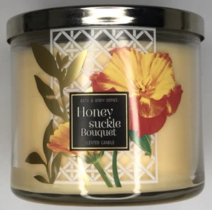 Bath And Body Works Honeysuckle Bouquet 14.5 Oz 3-Wick Candle NEW - Picture 1 of 3