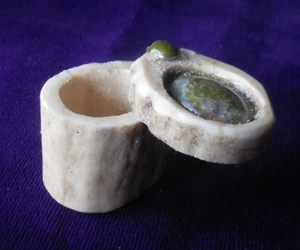 Unakite Elk Antler Stash Box Cruelty Free Trinket Case Keepsake Box OOAK Deer - Picture 1 of 7