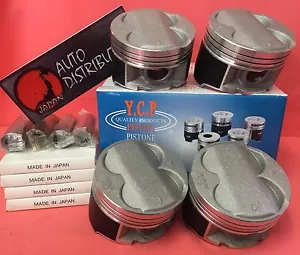 85mm High Compression YCP Pistons + Rings For B16 B18 B20 HondaAcura - Picture 1 of 4