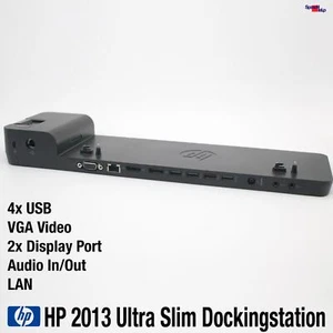 HP 2013 ULTRASLIM DOCKING STATION HP ELITEBOOK 820 G1 G2 G3 G4 840 850 G1 G2 G3 - Picture 1 of 7