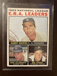 1964 Topps Baseball # 1 NL ERA Leaders- w/Sandy Koufax EX-NM- Sharp! - Free Ship - Picture 1 of 2