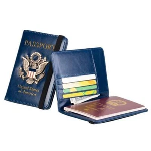 Usa America Rfid Passport Cover Holder , Faux Leather Wallet Id Cards Slots Case - Picture 1 of 15