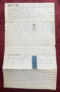 Antique 1870 Muskingum County Ohio OH Deed Signed by Justice Davis Reed w/ Stamp - Picture 1 of 5