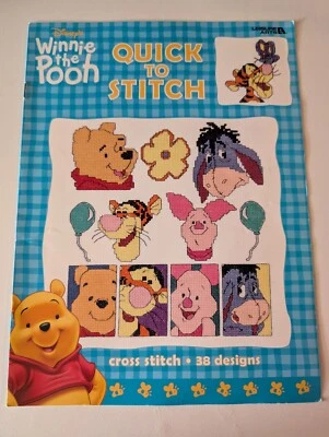 Winnie the Pooh Quick to Stitch & Teach Me To Stitch - Leisure Arts - LOT OF 2 - Image 1 of 4