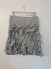Per Una Speziale Limited Edition Silver Grey Silk Mix Ruffled A Line Skirt 14