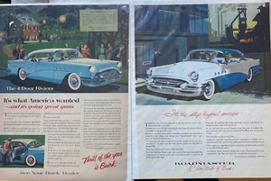 Two 1950's Buick Full-Page Color Magazine Ads. Roadmaster & Riviera. - Picture 1 of 3