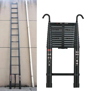 Extensión de escalera telescópica de 16,4 pies de altura escaleras plegables aluminio y 2 ganchos - Imagen 1 de 18