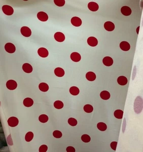 Off White Red Polka Dot 4 Way Stretch Spandex BTY Swimwear Bikini Top Quality - Picture 1 of 3