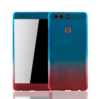 Custodia Cellulare Protettiva per Huawei P9 Plus Full Cover Display Bumper Rossa - Immagine 1 di 4