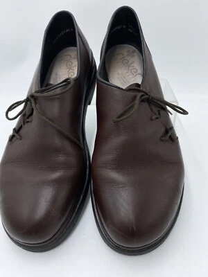 Women's Rieker Brown Leather Lace UP Loafer Shoes EUR Size 41 / US 10.5 - Image 1 of 4