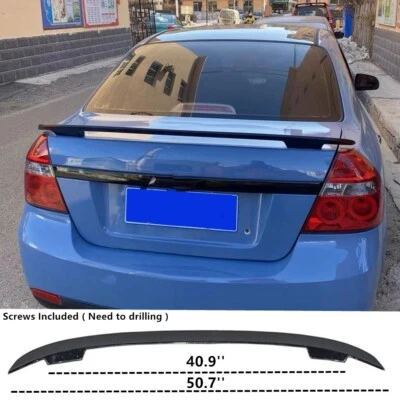 Universal 51'' Fits Sedan Models Glossy Black Rear Trunk Spoiler Wing Tail Lip - Image 1 of 4