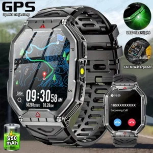Military Rugged Smart Watch Men 2.01-inch HD Screen GPS IP68 Outdoor Sports - Picture 1 of 32
