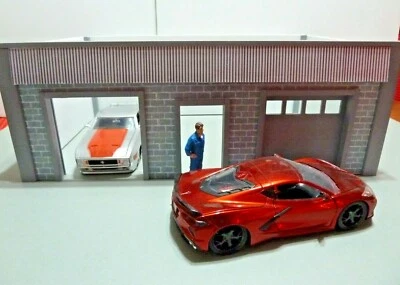 Garaje de coche modelo 2-3 acabado frontal de madera personalizado con toldo diorama 1/24-25 Foto 1 de 4