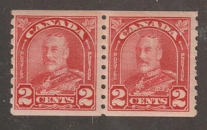 CANADA 1930 #181 King George V "Arch / Leaf" Issue Coil Stamp -Fine MH Coil Pair - Picture 1 of 3